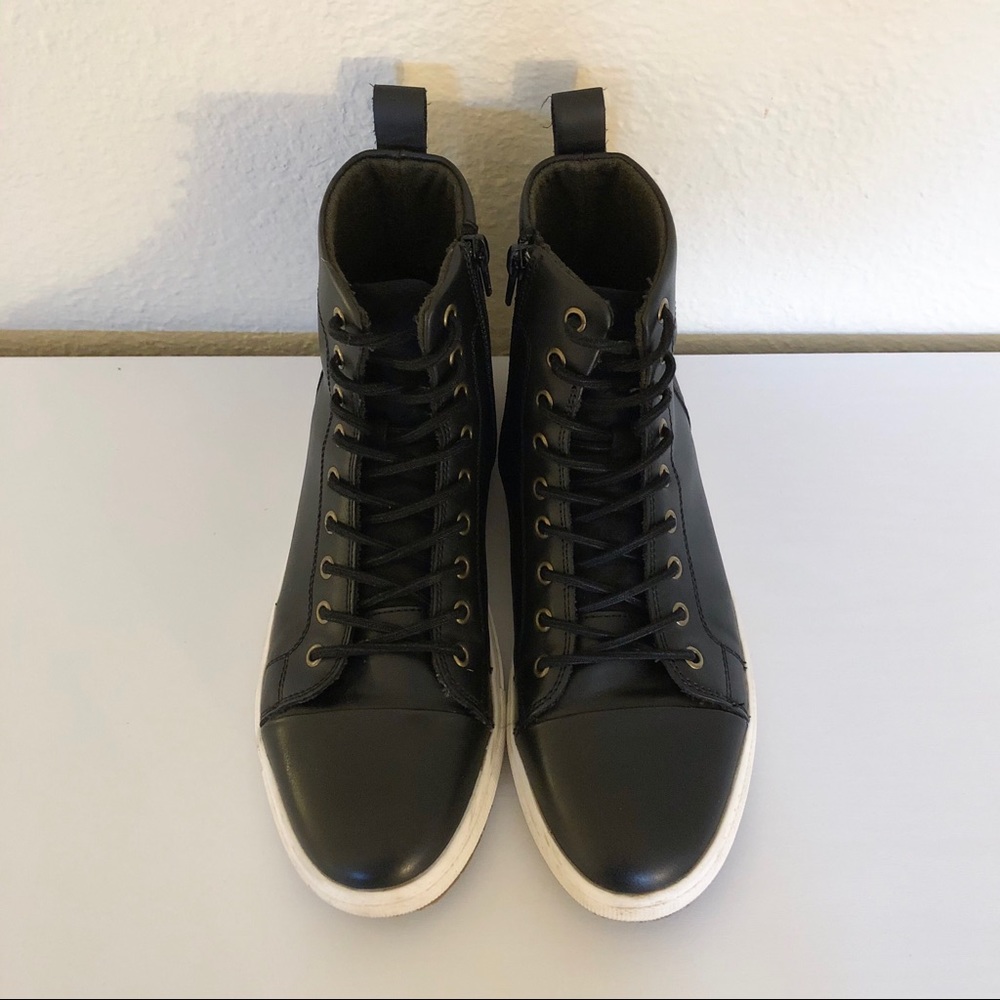 Black Leather High-tops